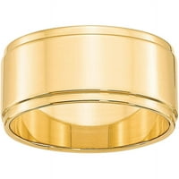Zlato, karatno žuto zlato, ravni prsten s stepenastim rubom, veličina 10