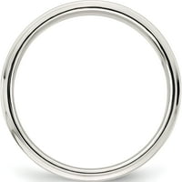 Sterling Silver je ravan s stepenastim rubom, veličine 6. Prsten izrađen u SAD-u 9050-6.5