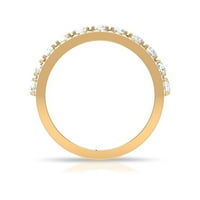 Moissanite okruglog reza 1,50 karata žuto zlato 14 karata prsten za pola vječnosti za žene Pokloni fini nakit