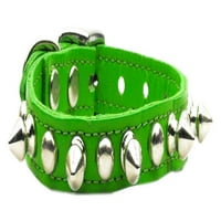 Smaragdno zelena kožna ogrlica za pse