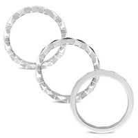 Ženski prsten od 1 karatnog plavog safira i cik-cak srebrnog prstena od bijelog safira