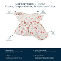 Gerber Baby & Toddler Girls haljina, odjeća za cvjetanje i traku za glavu, 3-komad