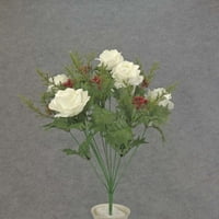 Kom, 19 grm ruže, božikovine i bora sa stabljikom za zimski i božićni ukras-Bijela