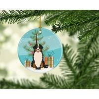 Keramički ukras 94161 Veselo božićno drvce Bernskog planinskog psa, Boja Crna, višebojna