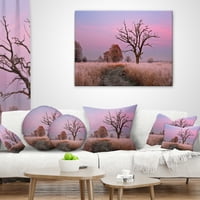 Dizajnerski nevjerojatan jesenski Izlazak sunca s tiskanim jastukom usamljenog stabla s krajolikom-16.16