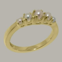 Ženski kultivirani biserni prsten od 18k žutog zlata britanske proizvodnje-opcije veličine-veličina 8,75