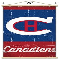 Montreal Canadiens - retro logo zidni plakat u drvenom magnetskom okviru, 22.375 34