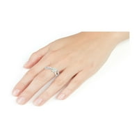 1. Prsten u obliku srca s karatnim opalom i dijamantima od čistog srebra
