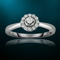 Natalia Drake CTTW Diamond Halo Obećaj prsten u rodij veličini srebra sterlinga