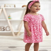 Gerber Baby & Toddler Girls haljina, set za odjeću za pelene i odjeća za glavu, 3-komad