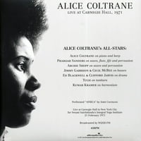 Alice Coltrane-koncert u Africi u Carnegie Hallu-vinil