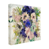 Kolekcija kućnog dekora, buket slikovitih nježno ružičastih i ljubičastih cvjetova, zidna ploča, 0,12