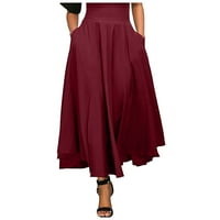 Ženske Ležerne jednobojne suknje s bočnim prorezom i džepom na pojasu s patentnim zatvaračem