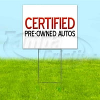 Dvorišni znak za prodaju certificiranih rabljenih automobila, uključuje metalnu stepenicu