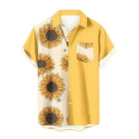 Havajske košulje za muškarce, majica za plažu s kratkim rukavima S cvjetnim printom, ljetne Ležerne blagdanske košulje na kopčanje,