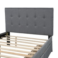 Krevet na platformi a-list s platnenim presvlakama, uzglavljem i dvije ladice, pun