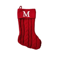 Monogramsko pismo odmora M pletena čarapa, crvena