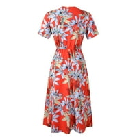 Ljetne haljine za žene Rasprodaja ispod $ $ $ haljine za žene ležerna ženska ležerna haljina s cvjetnim printom u boemskom stilu