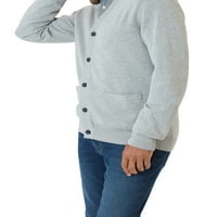 Kragovi muški pamučni gumb Prednji kardigan džemper- Veličine XS do 4xb