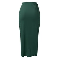 ženska ležerna suknja s omotom i prorezom asimetrična rastezljiva Maksi suknja visokog struka drapirana jednobojna suknja u zelenoj