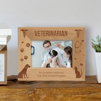 Personalizirani drveni okvir za fotografije veterinara-5 1 2 smeđi vodoravni