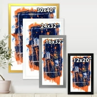DesignArt 'mornarsko plava i narančasta sažetak' Moderni uokvireni umjetnički tisak