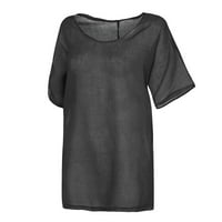 Ženska ležerna ljetna jednobojna majica s kratkim rukavima Plus size majica