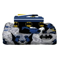 Batman Kids Twin krevet u torbi, kombinezon kombinezona i bonus tote, siva i crna, Warner Bros