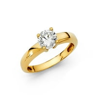 Zaručnički prsten od 14k žutog zlata s kubičnim cirkonijem, veličina 8