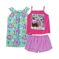 Komar Kids Girls Pidžama Zabavna spavaćica, Top i Boxer Shorts Set za spavanje, ružičasta, veličina: 6-6x