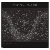 Astrologija - zidni poster s ekvatorijalnom zvjezdanom kartom, uokviren 22.375 34