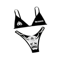 Višepouzdani Ženski kupaći kostimi s printom slova s crtanim uzorcima Bikini vrhovi s naramenicama + gaćice za žene