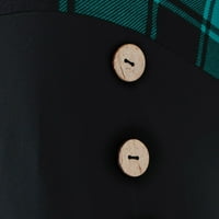 Plus veličina, ženske majice s okruglim vratom s dugim rukavima, Pliad print, gumbi, vezeni, Bluza 96 9488255