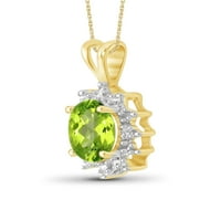 Jewelersclub Carat T.G.W. Peridot i bijeli dijamantni privjesak sterling srebra, 18