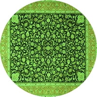 Tradicionalni perzijski tepisi za sobe okruglog oblika zelene boje, promjera 5 inča