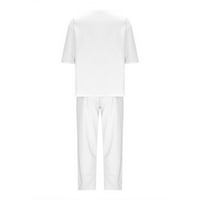 Bijeli setovi odjeće za žene ljetni pulover dugih rukava jednobojni Setovi za vježbanje za žene bijela Veličina 3 inča