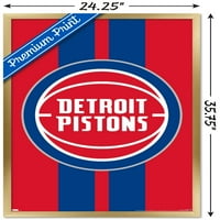 Detroit Pistons-plakat na zidu s logotipom, 22.375 34