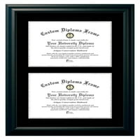 Dvostruke satenske prostirke u crnoj, crnoj i srebrnoj boji - okvir certifikata