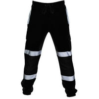 Muške reflektirajuće hlače s ravnim prednjim dijelom za cestovne radove sportske hlače teretni kombinezon s vezicama hlače s džepovima