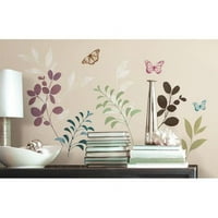 Zidna naljepnica s botaničkim leptirom u stilu Ambo