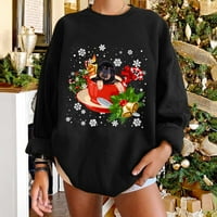 Ženske majice, zimski Božićni pulover s klasičnim printom pasa, široka majica od 96 do 870 do 154