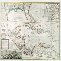 Karta Zapadne Indije, 1715. Karta Zapadne Indije I Susjednih Zemalja Kariba I Meksičkog Zaljeva, Koju Je Ugravirao Hermann Moll 1715.